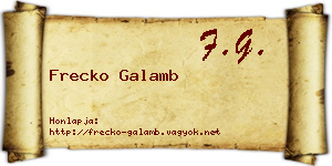 Frecko Galamb névjegykártya